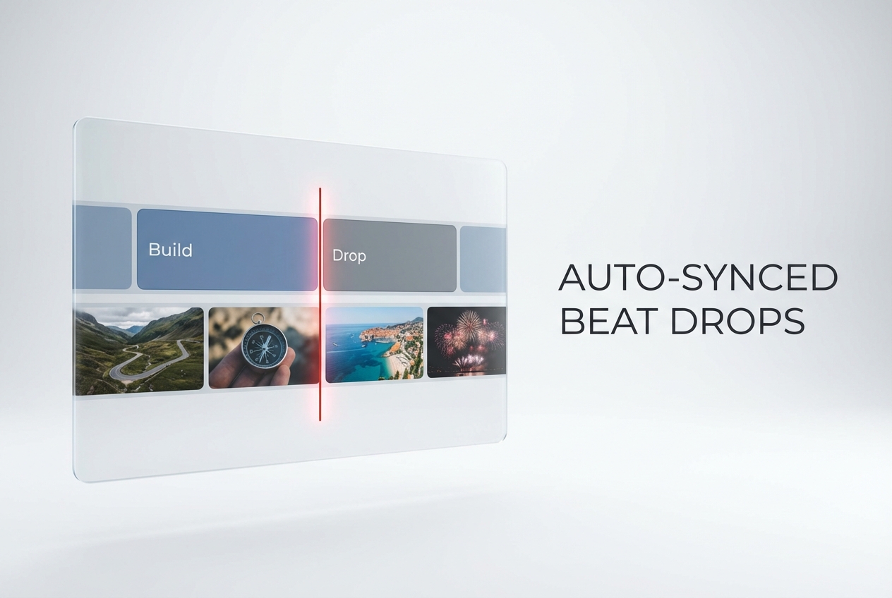 Music video maker analyzing audio beat drops