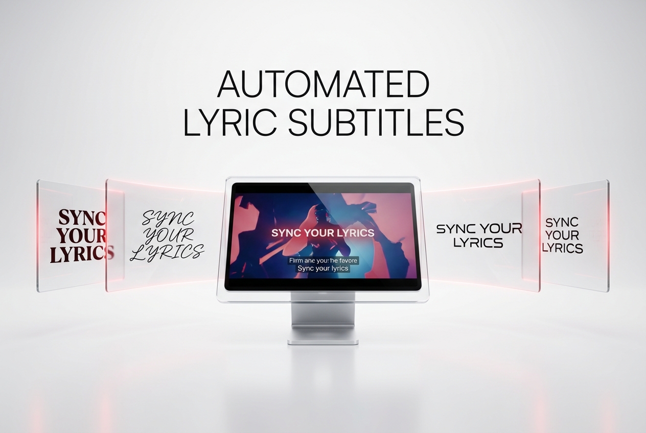 Music video maker generating stylish lyric subtitles