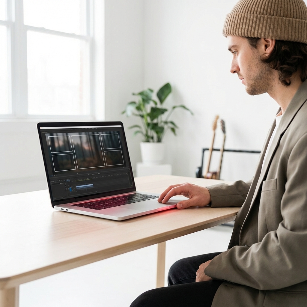 Artist editing on the lyric music video maker