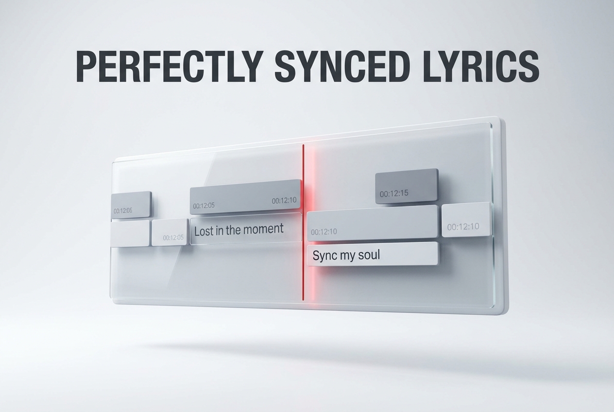 Text sync in the lyric music video maker
