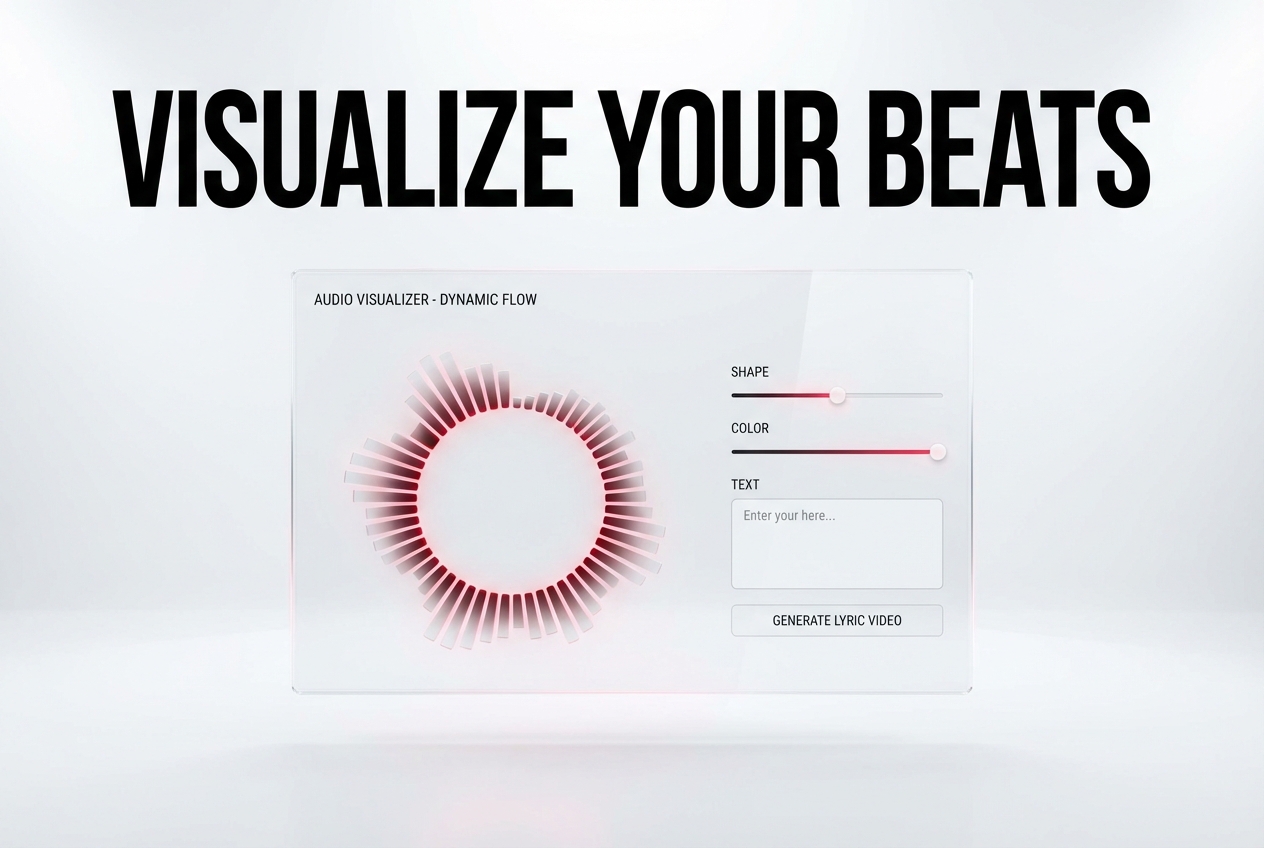 Audio waves in the lyric music video maker