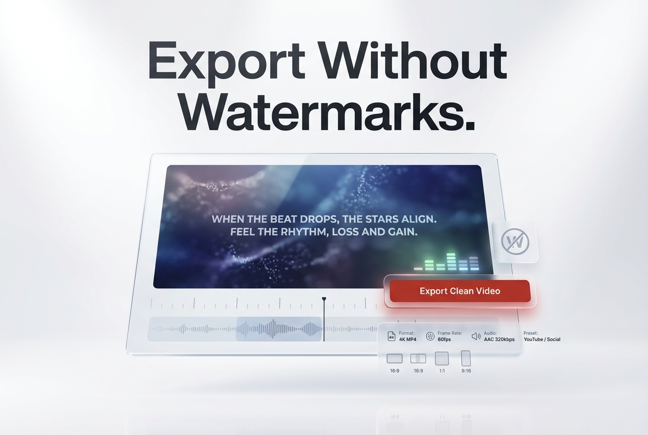 Watermark free lyric video maker