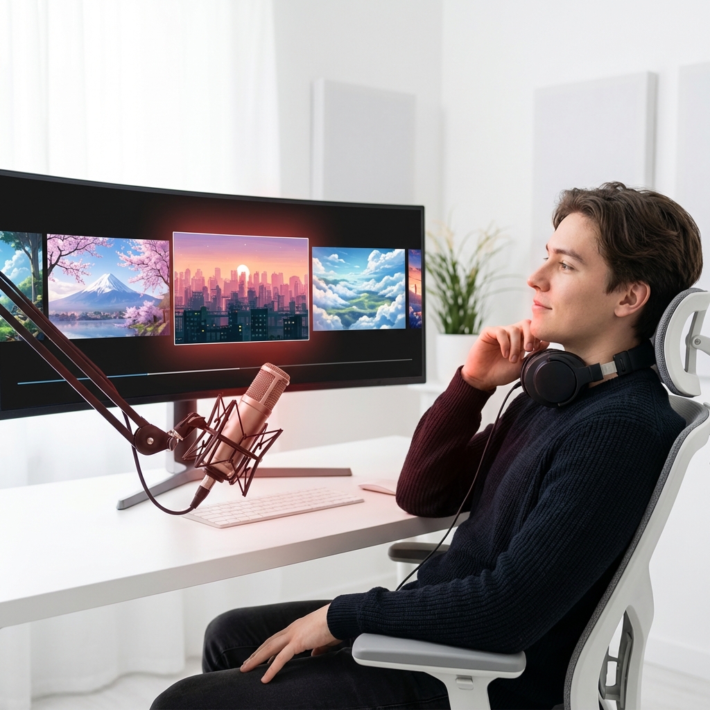 Anime music video maker for youtube podcast visuals