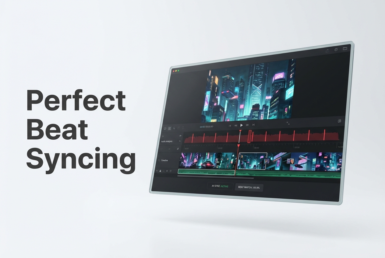 Anime music video maker analyzing audio beat sync