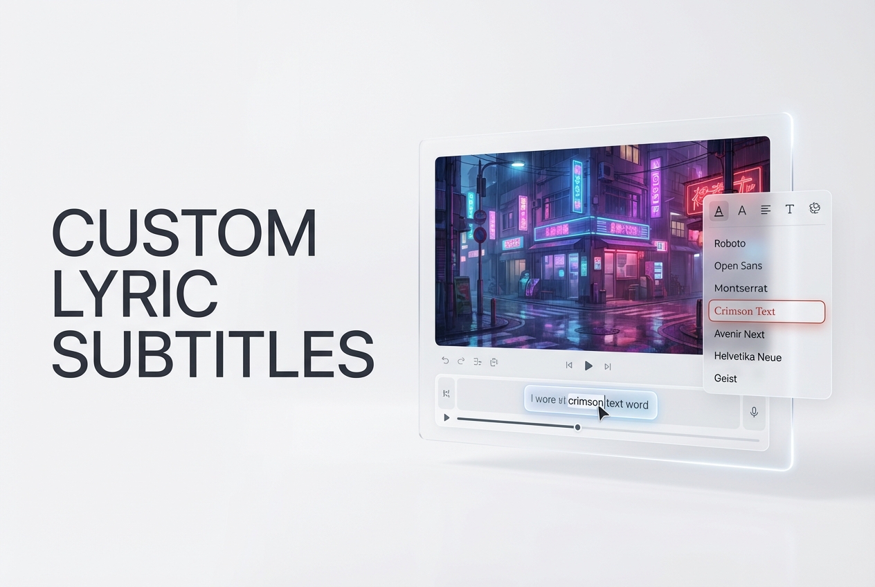 Anime music video maker custom lyric subtitle fonts