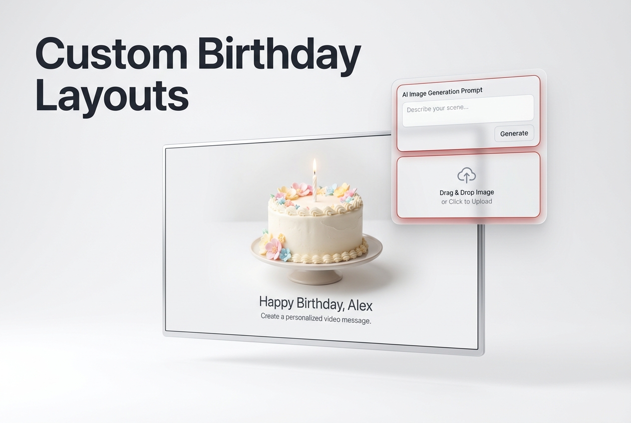 Custom visual tools for birthday video maker