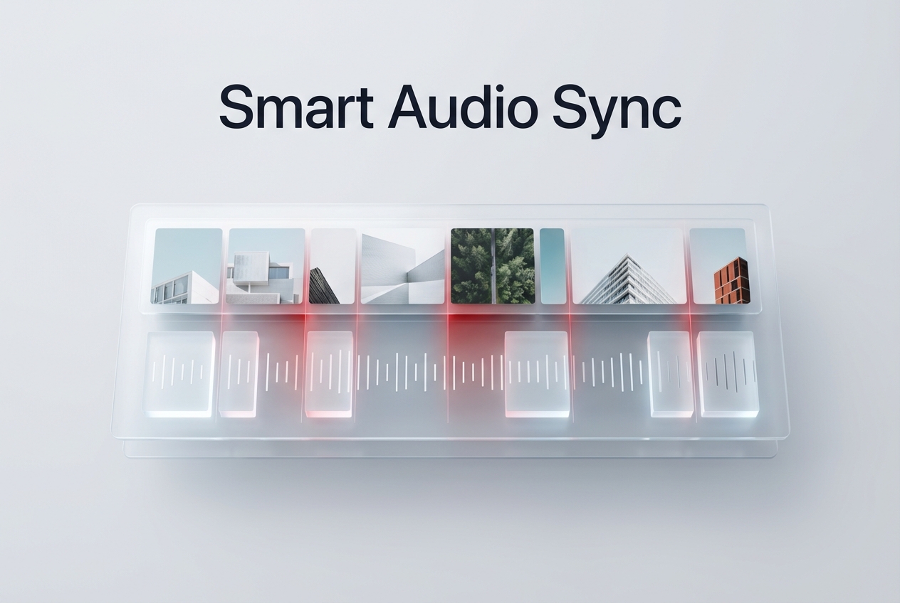 Slideshow maker with music smart audio sync