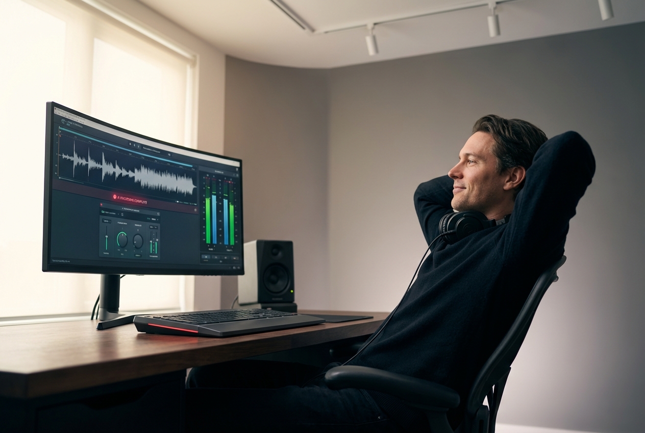 Professional mastering from text to song generator