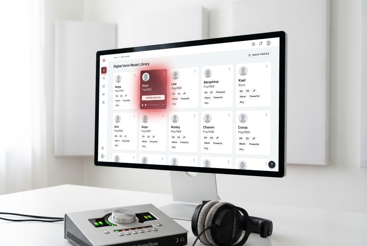 Library of AI Singer voice models with different styles