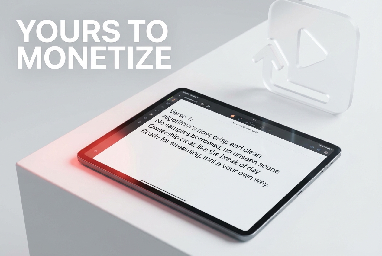 Copyright-free badge displayed on generated rap lyrics output