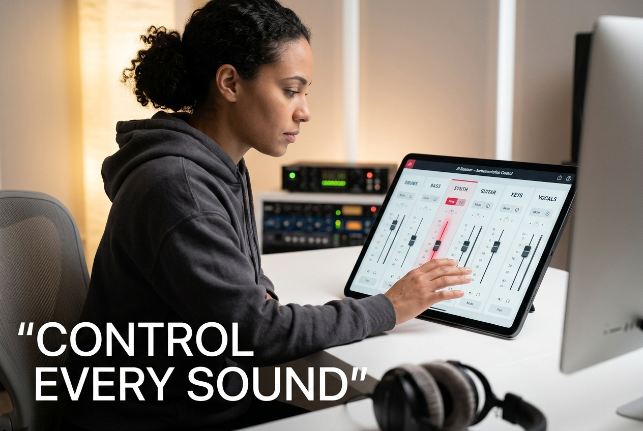 AI Remix instrumentation and arrangement control panel