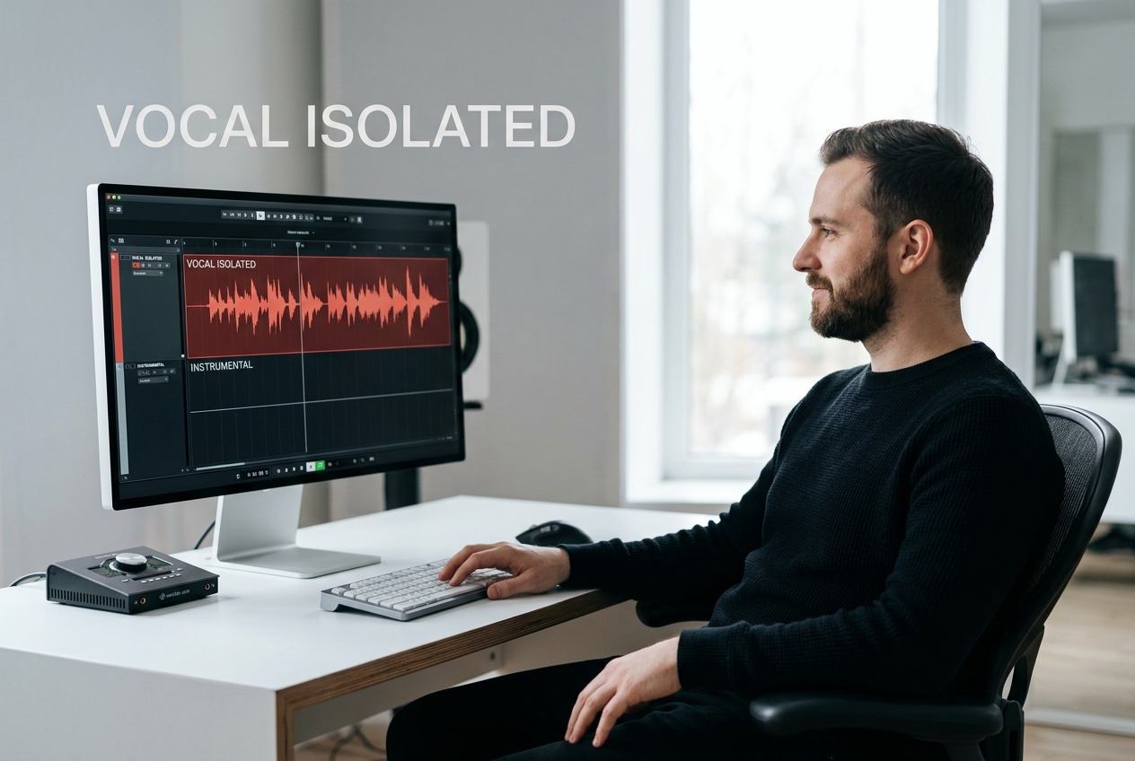 Precision vocal isolation using Instrumental Maker technology