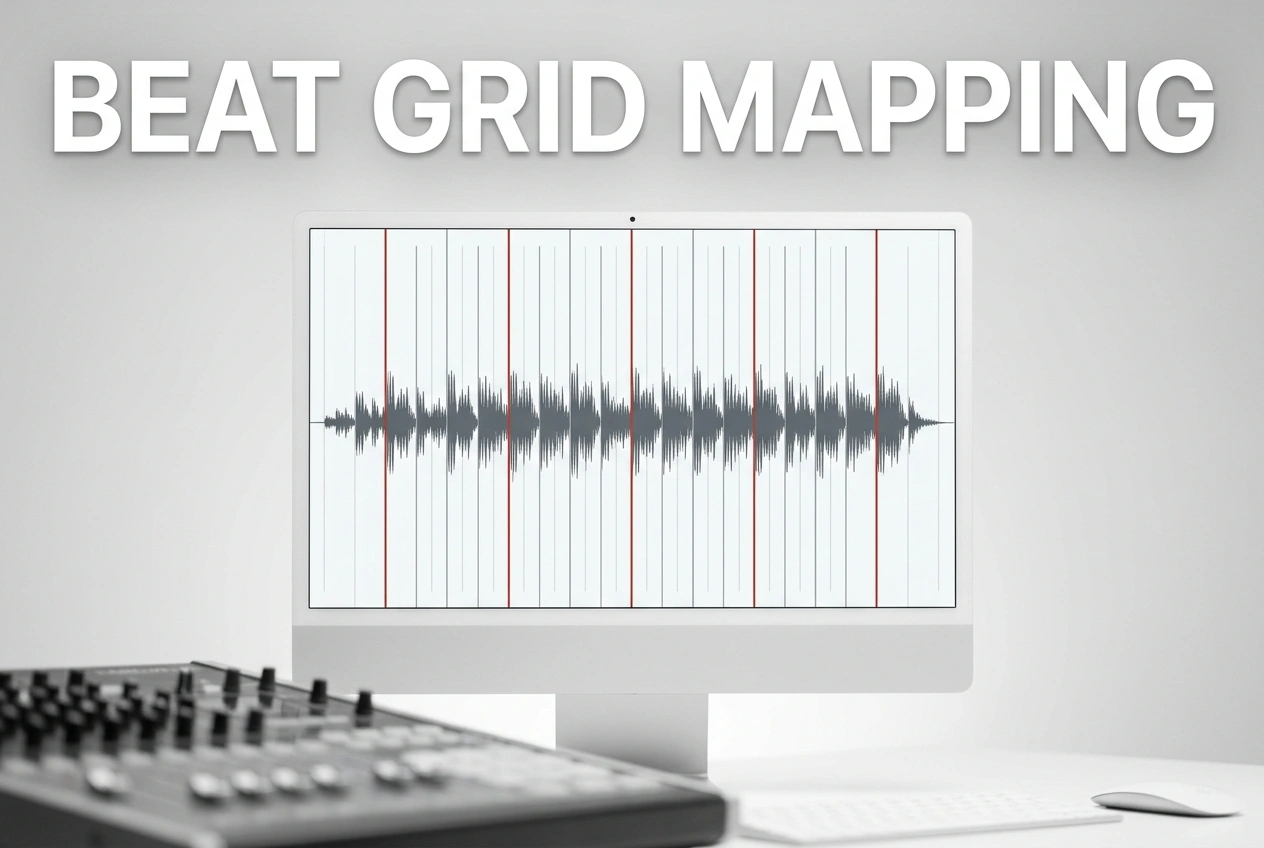 Beat grid visualization with downbeats