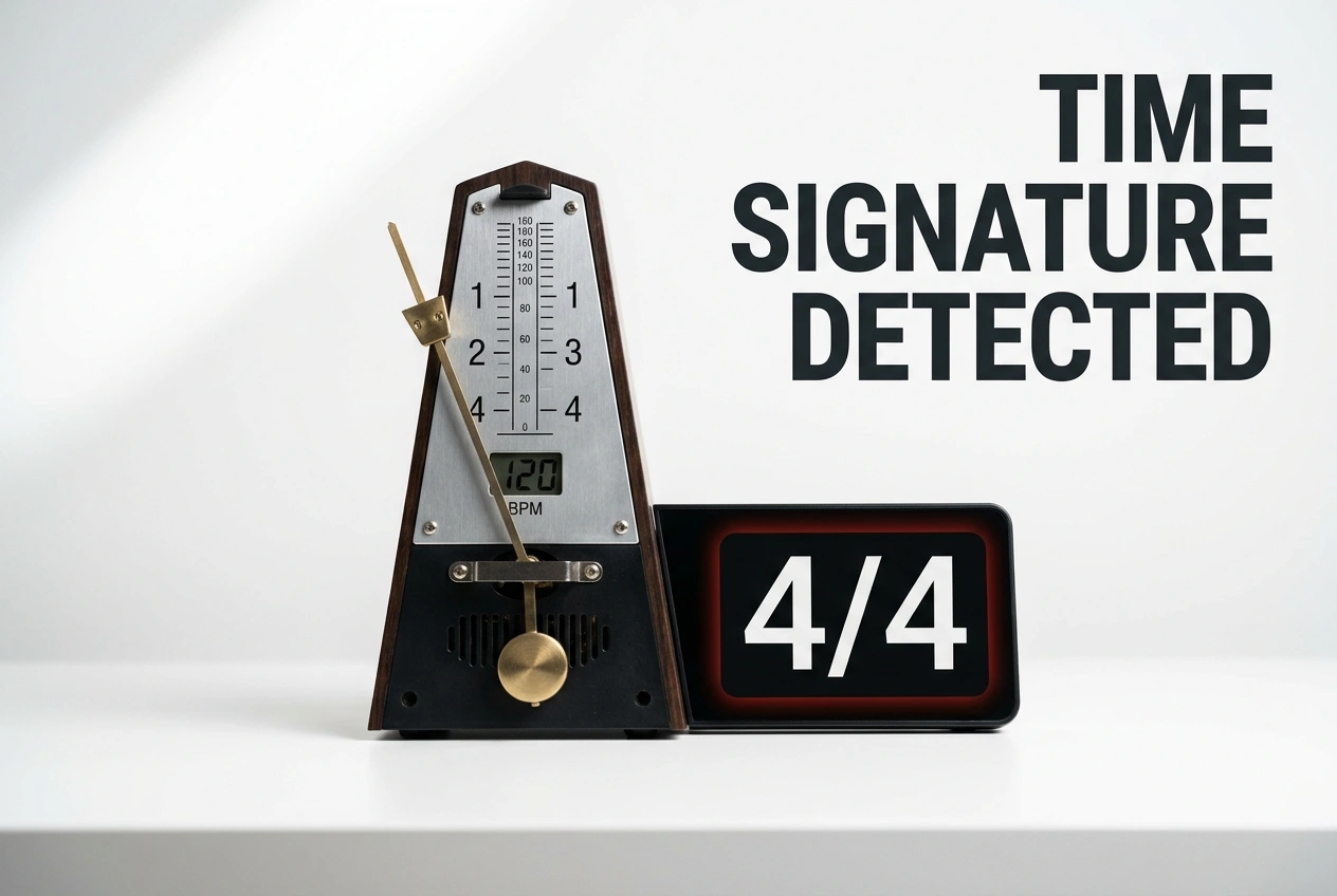 Showing time signature analysis