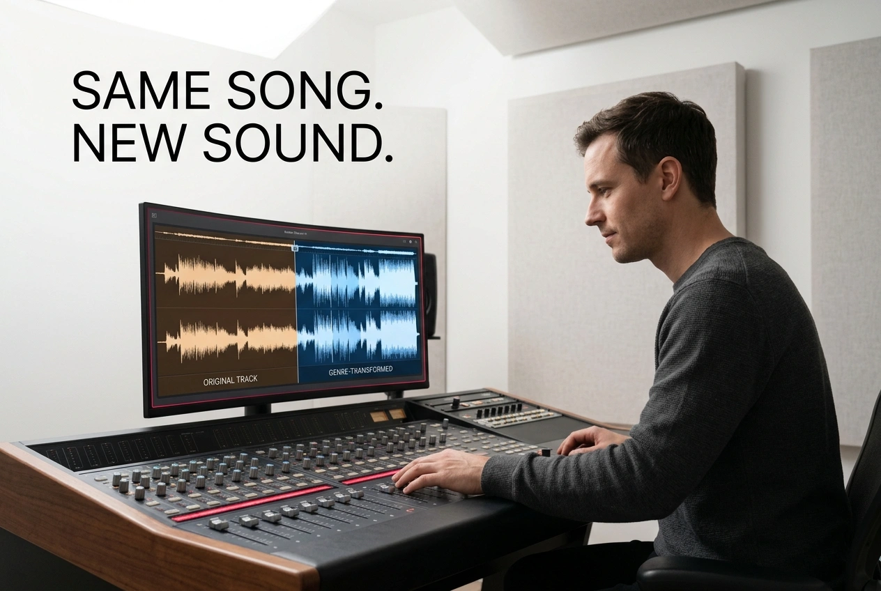 AI Remix Generator transforming song into multiple music genres