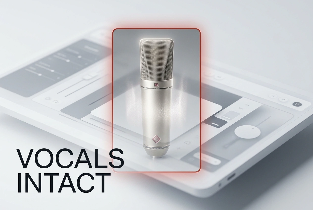 AI Remix Generator modifying music arrangement while keeping original vocals