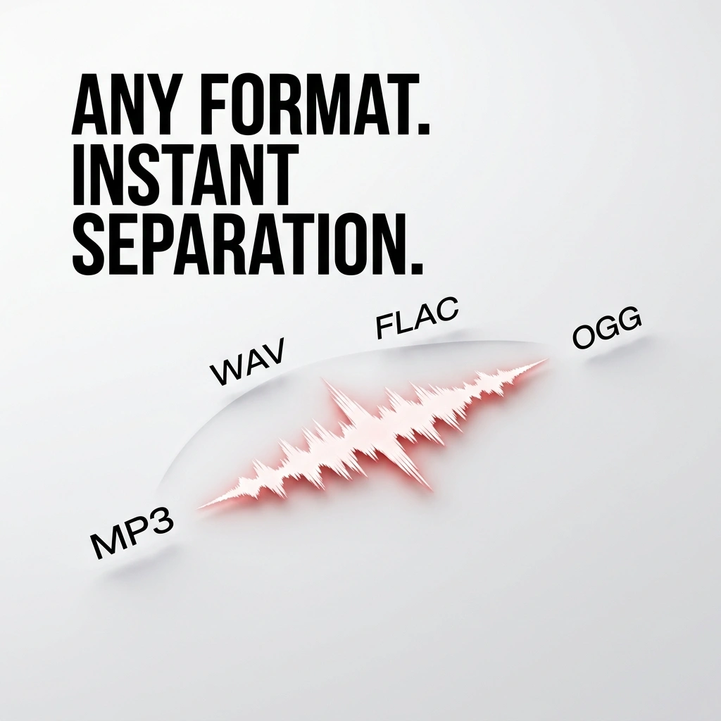 Audio voice remover supporting multiple music file formats