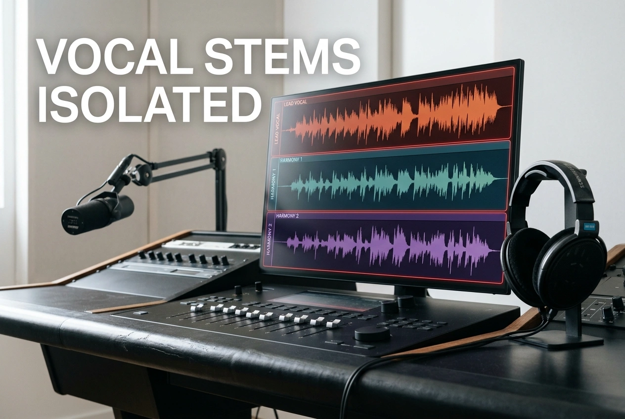 Voice remover isolating and extracting vocal stems separately