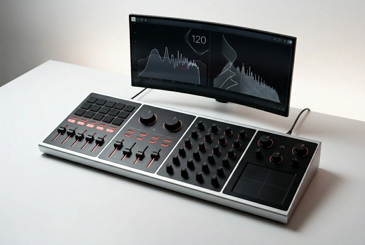 AI UK electronic music maker customization controls interface