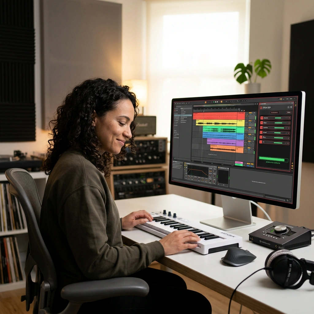 Electronic music producer using AI UK music generator