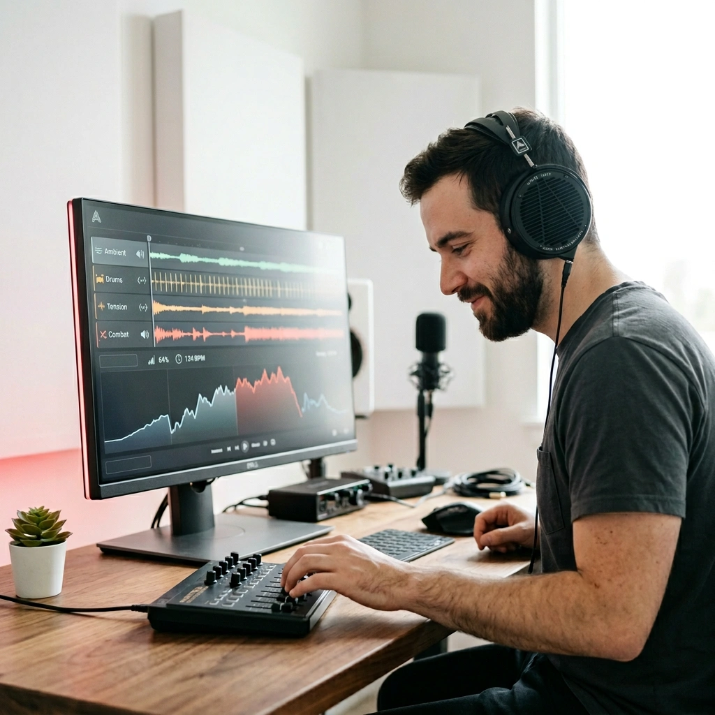 Game developer creating AI UK electronic music soundtrack