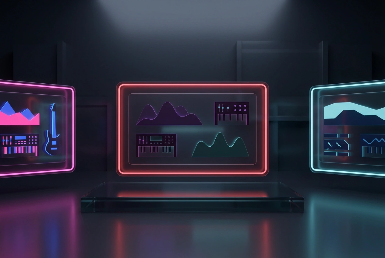 AI Synthwave Music Generator style selection interface