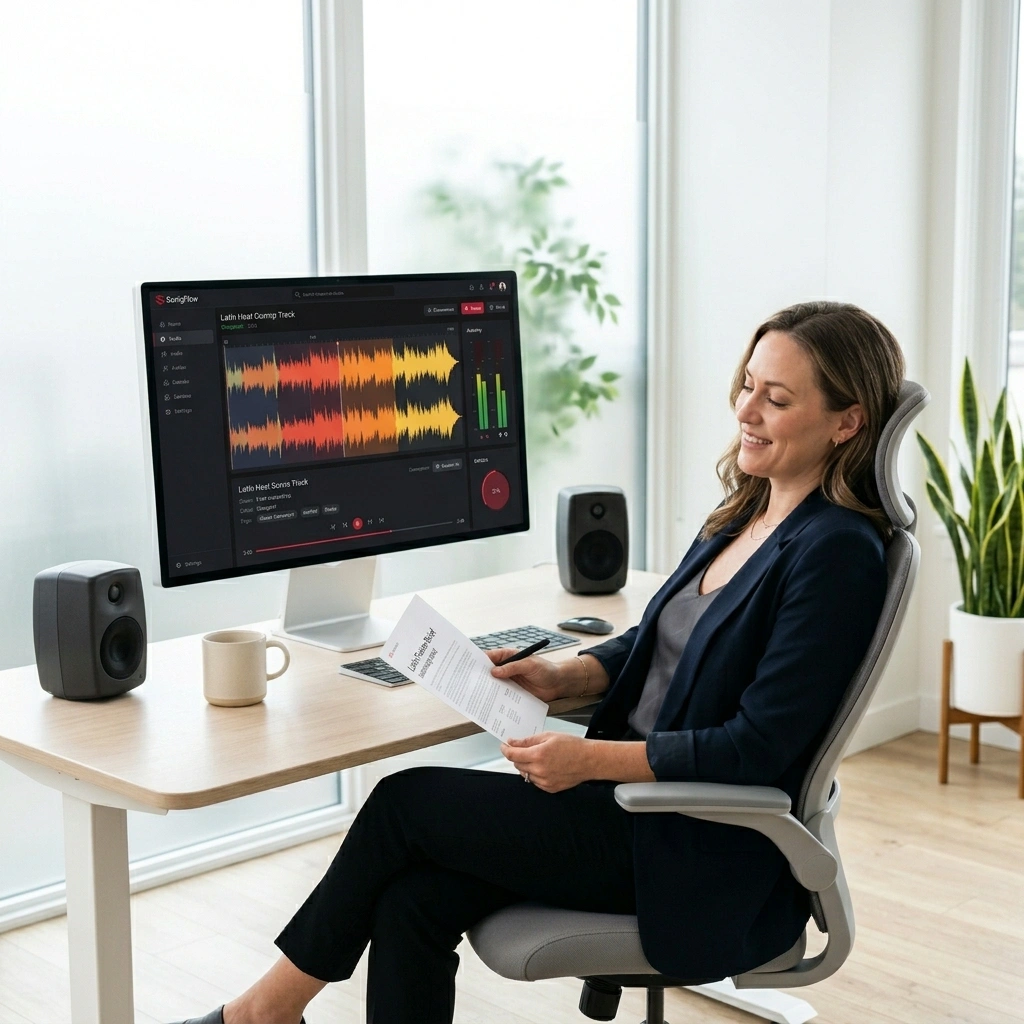 Brand marketing team with AI Latin Music Generator