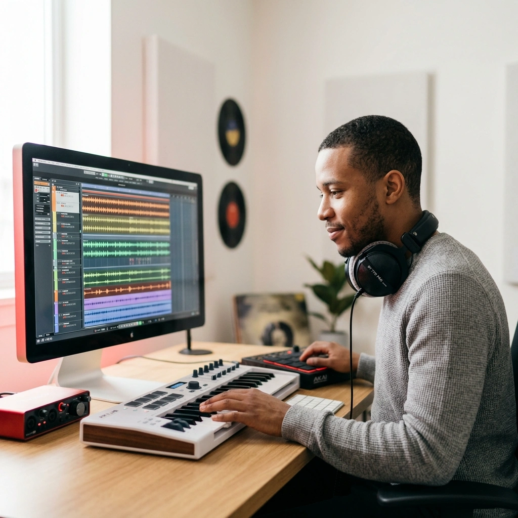 Independent producer using AI Afrobeat Music Generator