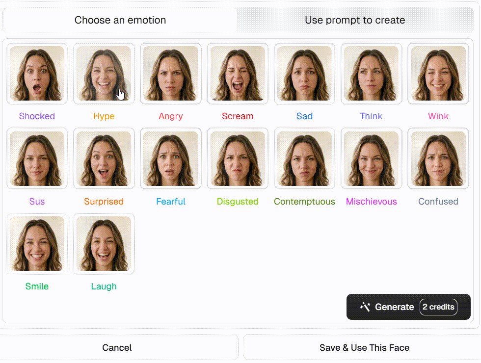 2. Add Your Face & Emotion