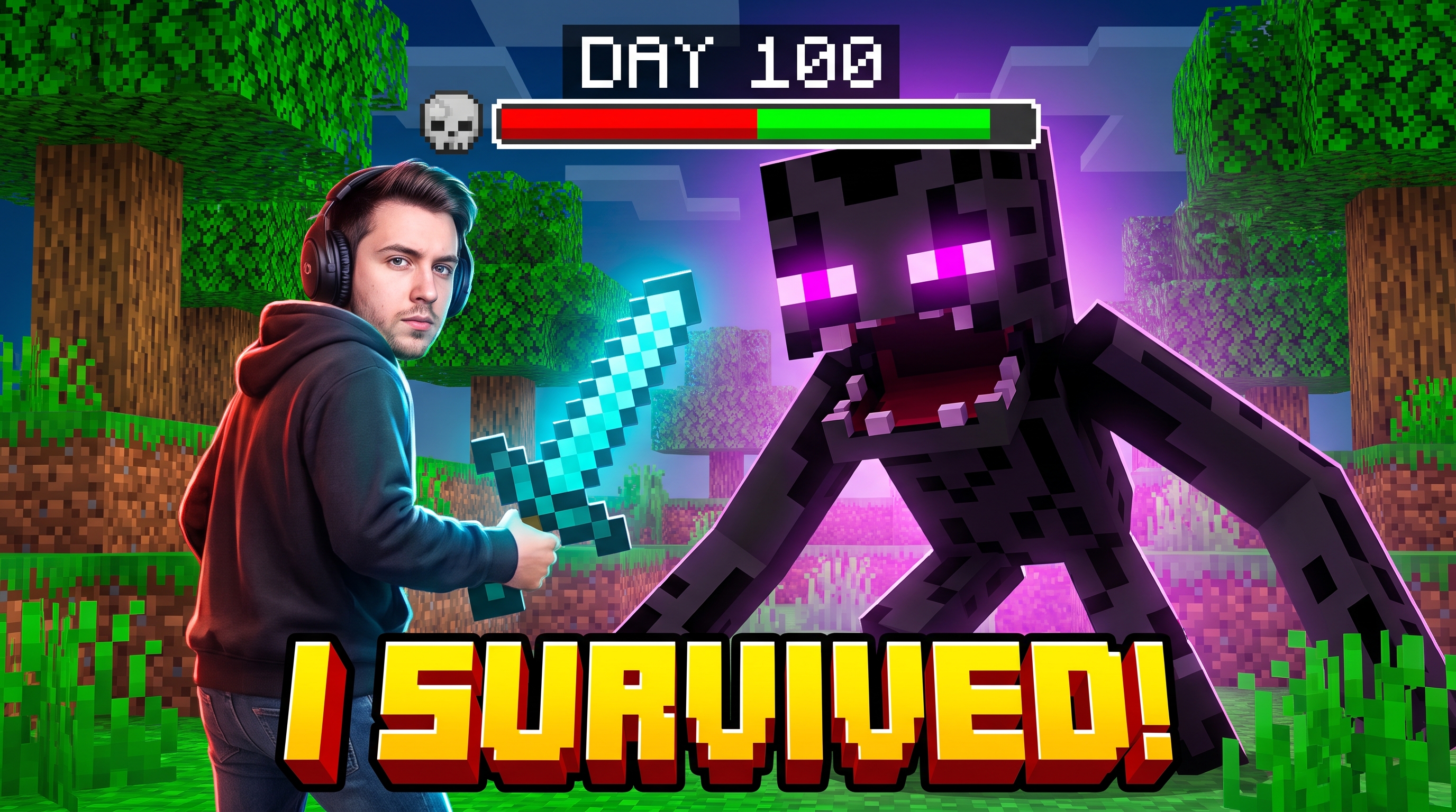 100 Days Minecraft Thumbnail