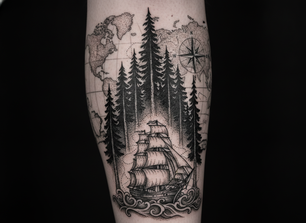 Forest Hybrid Tattoo