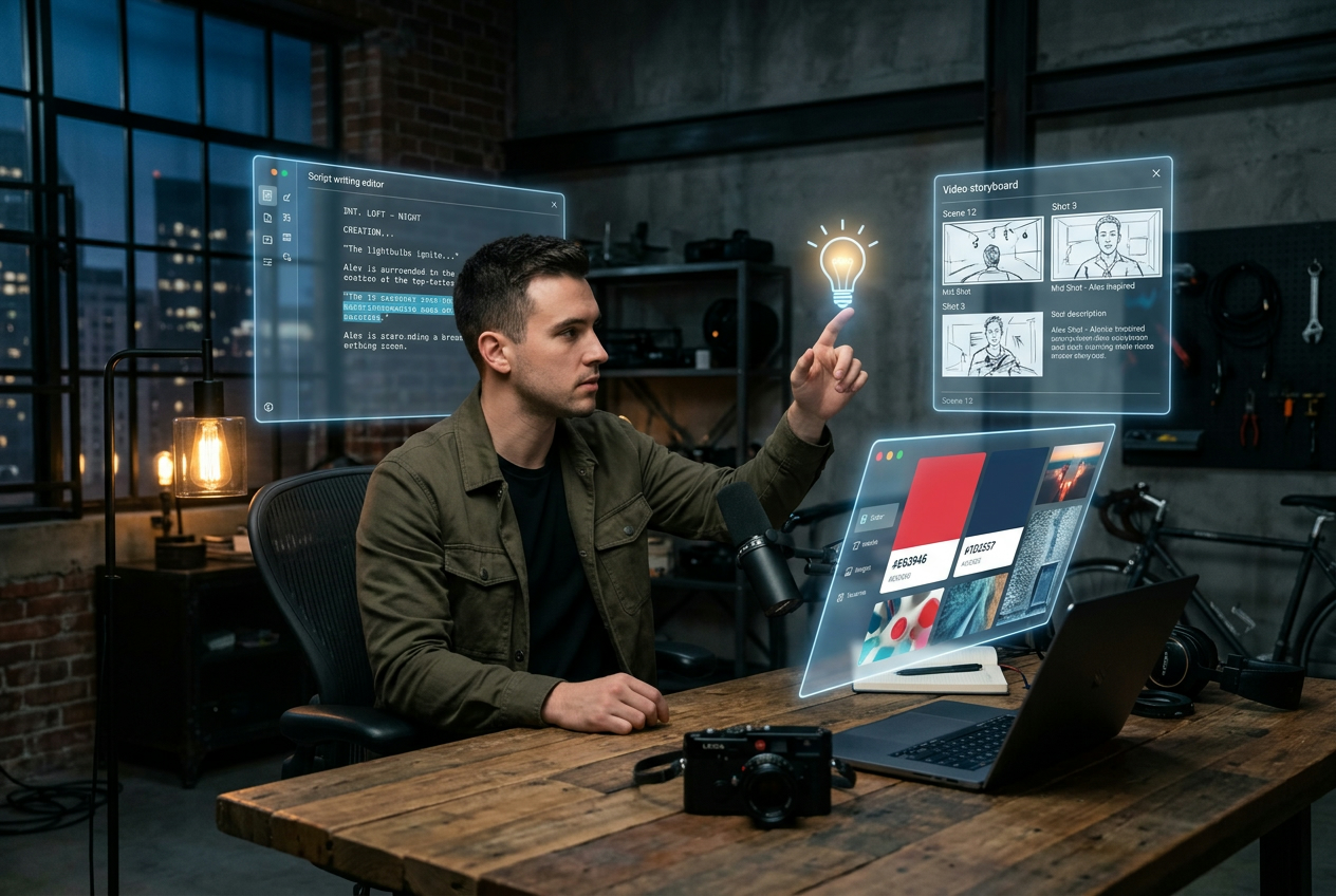 Content creator editing animated fireworks and firework animation in video