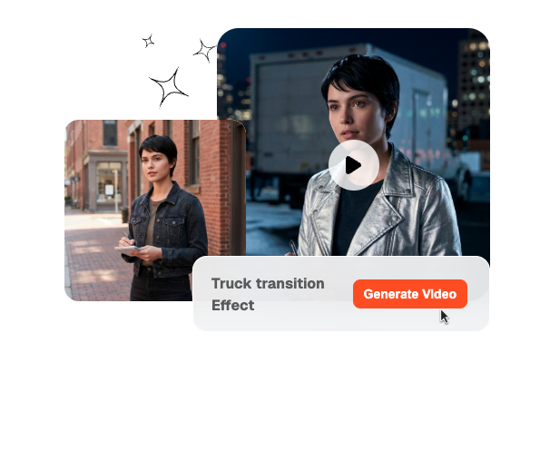 Truck transition Effect controlled start and end frames