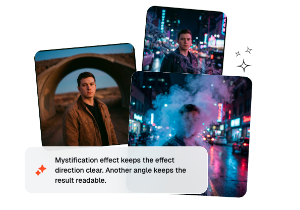 Mystification effect prompted smoke motion