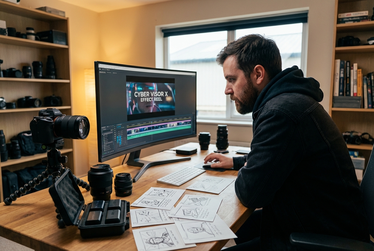 Visor X Effect creator cyber visor workflow