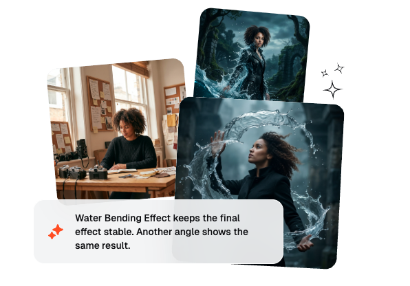 Water Bending Effect batch flow workflow