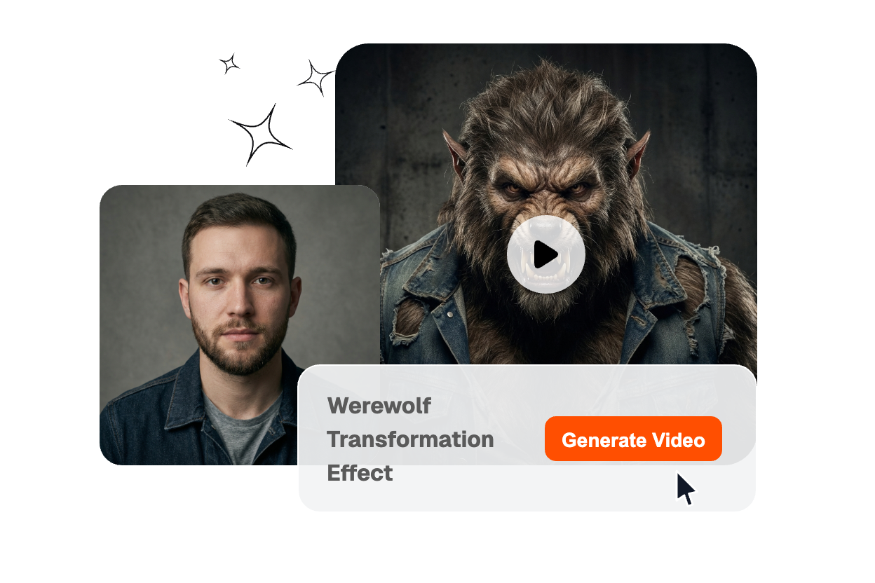 Free AI transition generator connecting multiple werewolf scenes