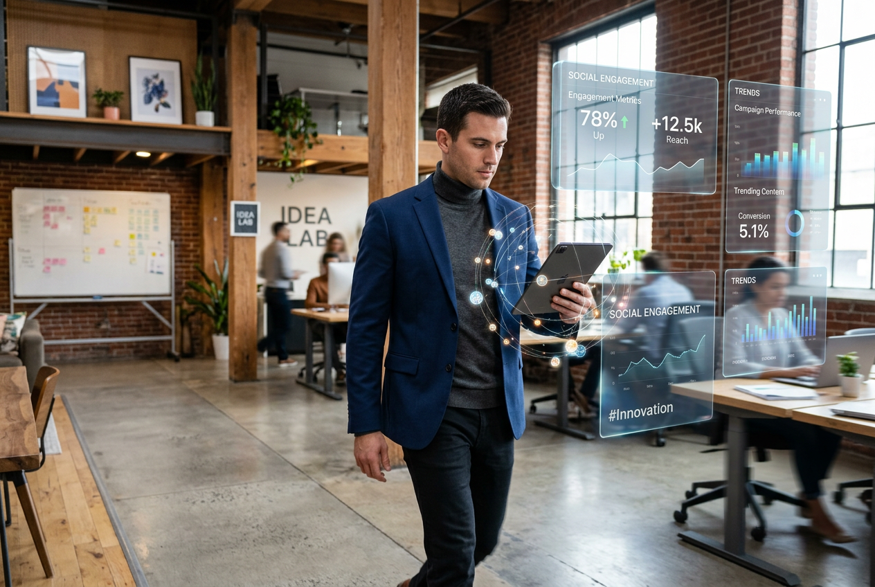 Agency team creating air bending trend content for social platforms