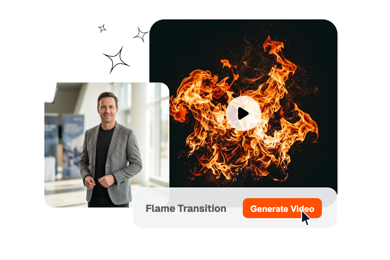 Library of pre-made fire transition and fire animation effects