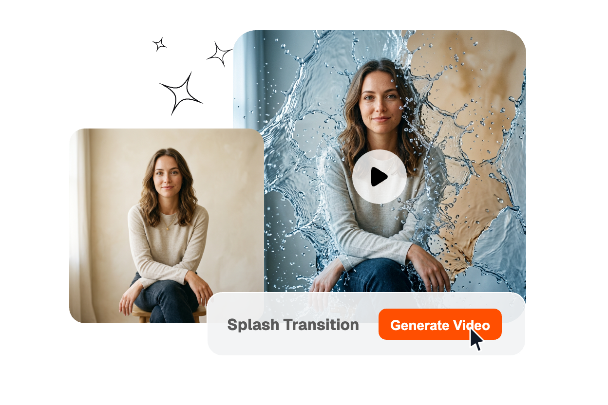 One-click water splash effect generation interface