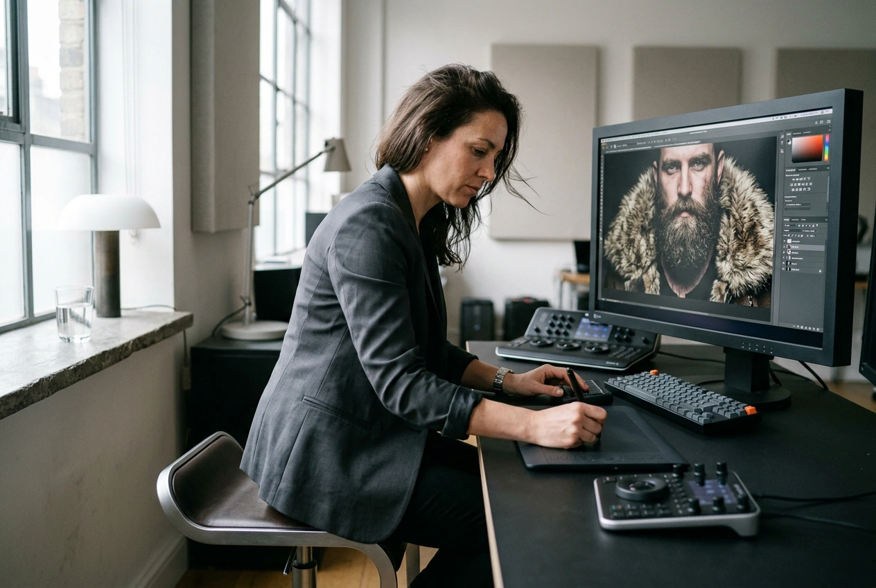 Portrait editor previewing cutout mask edges closely
