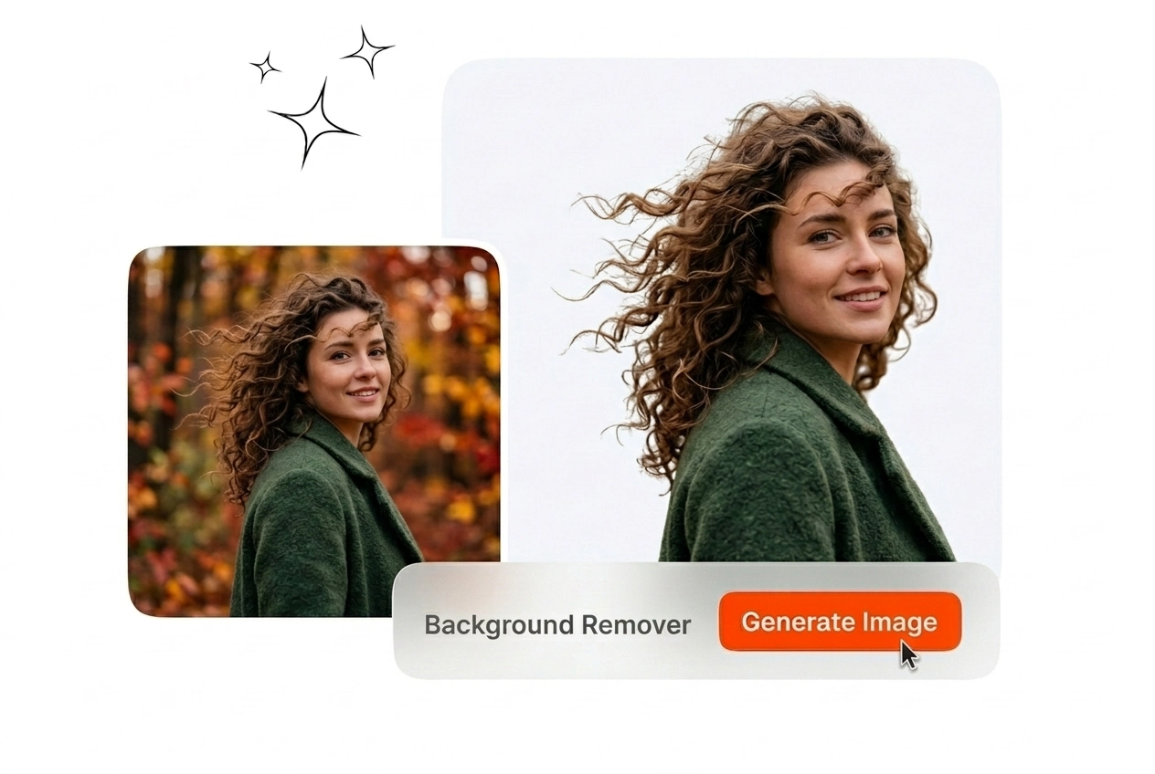 Cutout tool refining complex hair edges on portrait