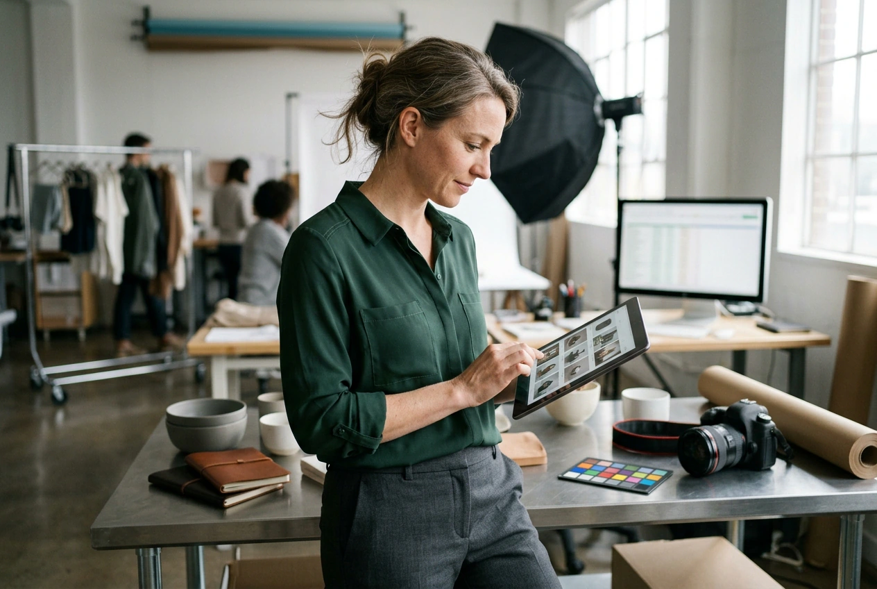 Ecommerce manager using Transparent Background Maker tool