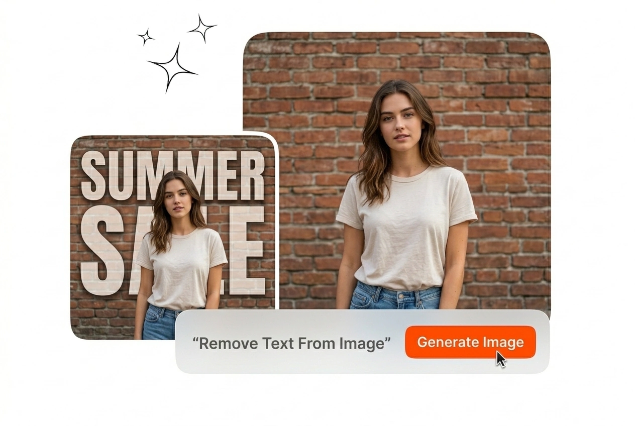 Remove text from image background reconstruction feature demo