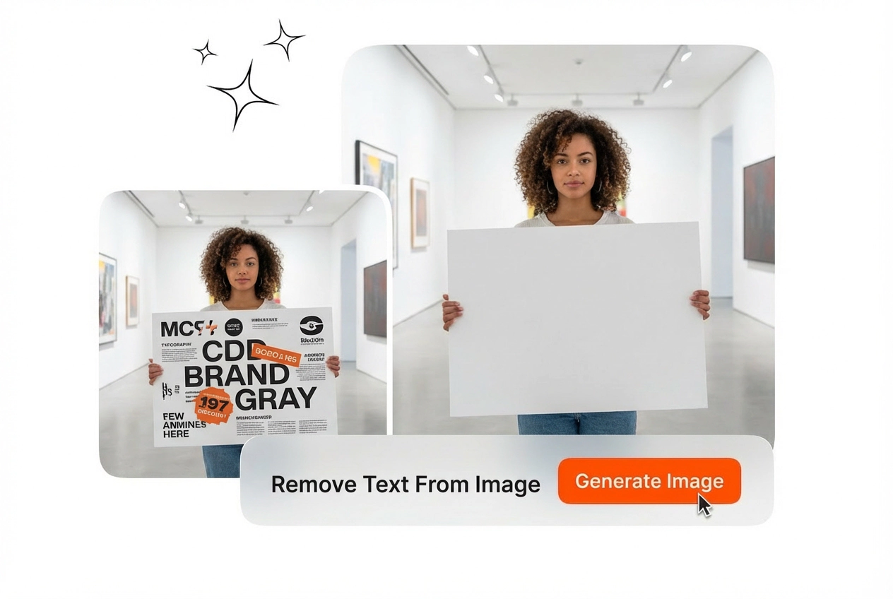 Remove text from image high resolution export demo