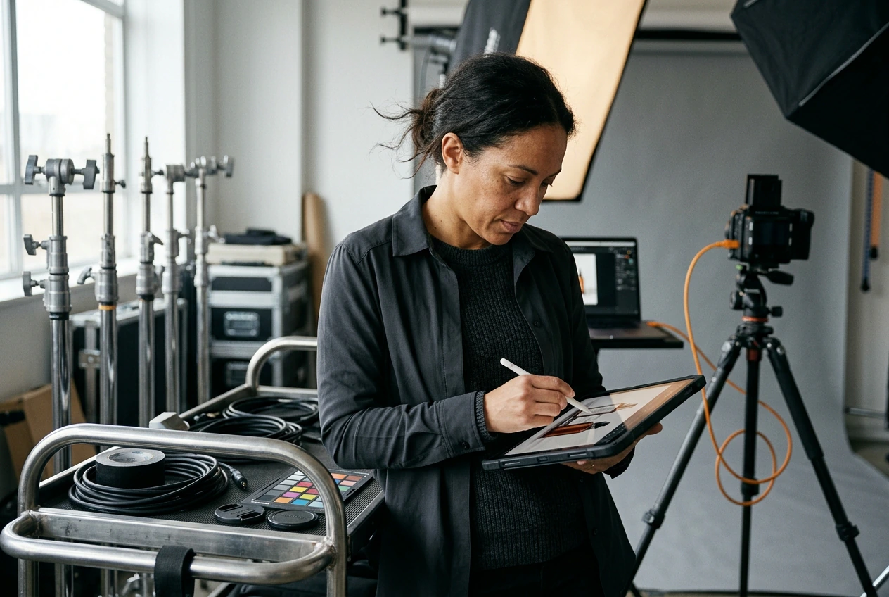 Photographer applying Image Extender to product shots