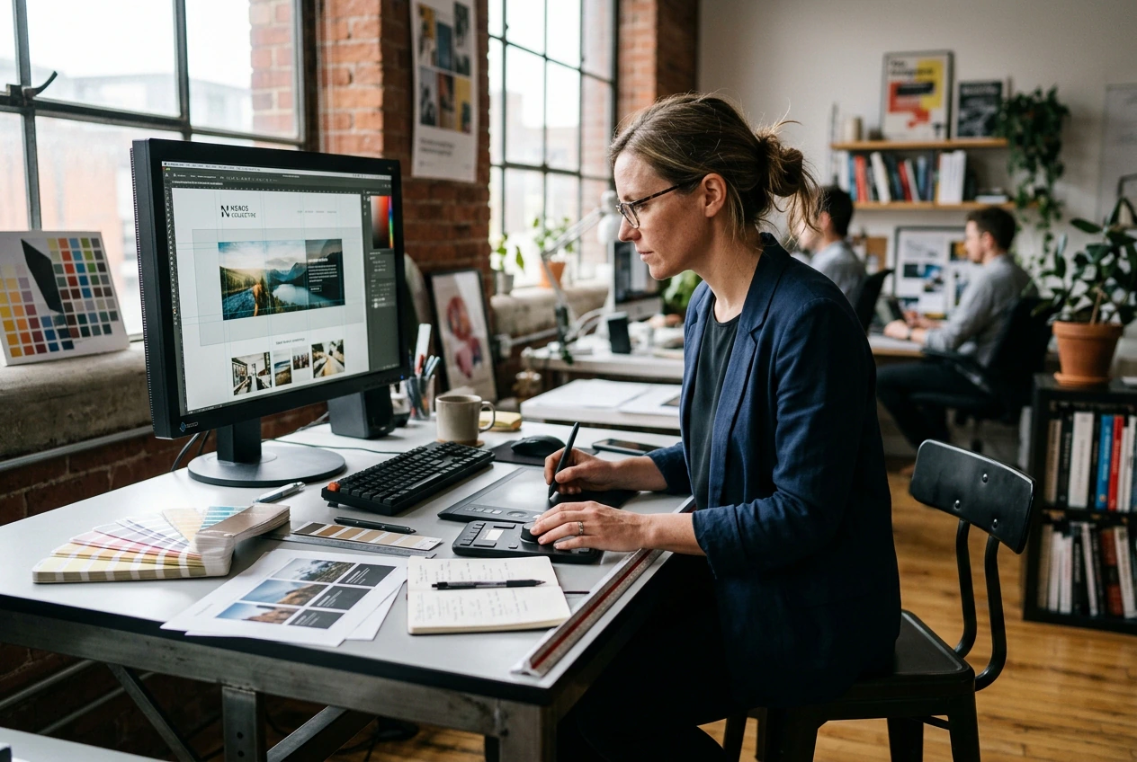 Designer using Image Extender for website banners