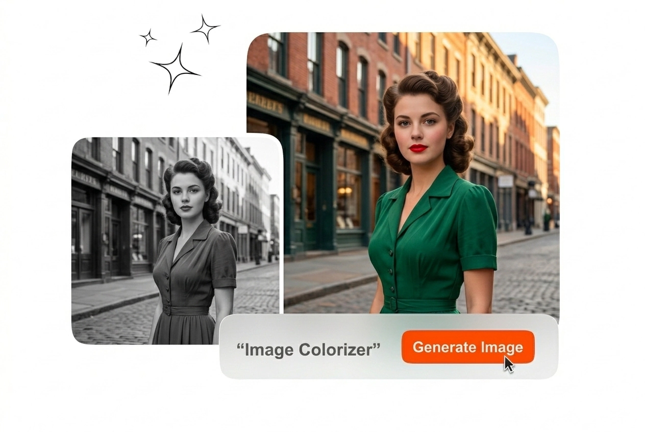 Veme AI precise image colorizer hero showcase