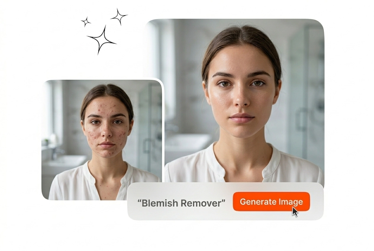 Blemish Remover clearing spots from reference image