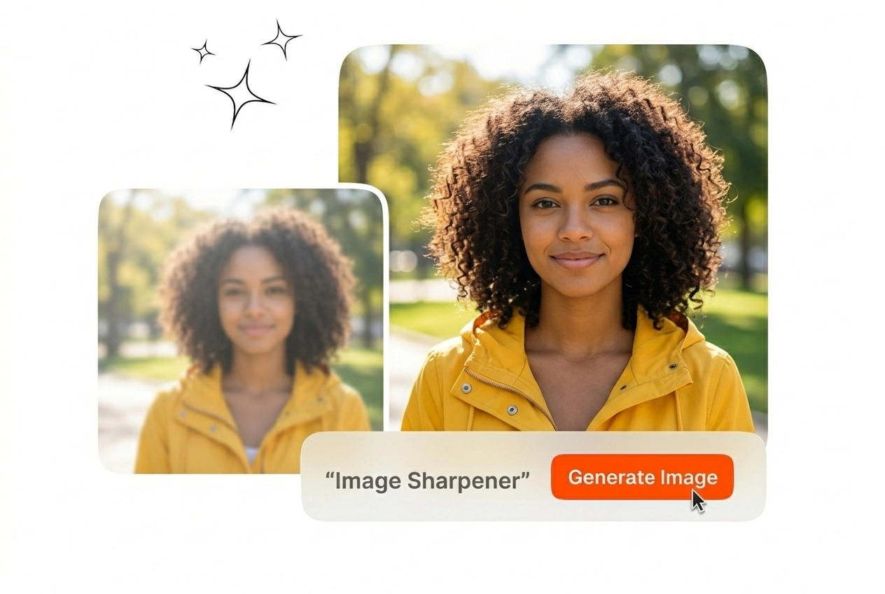 Image Sharpener Veme AI hero showcase interface